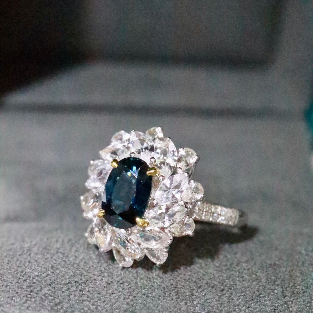 14k Gold 1.47 Ctw Natural Sapphire & Diamond Ring - 2