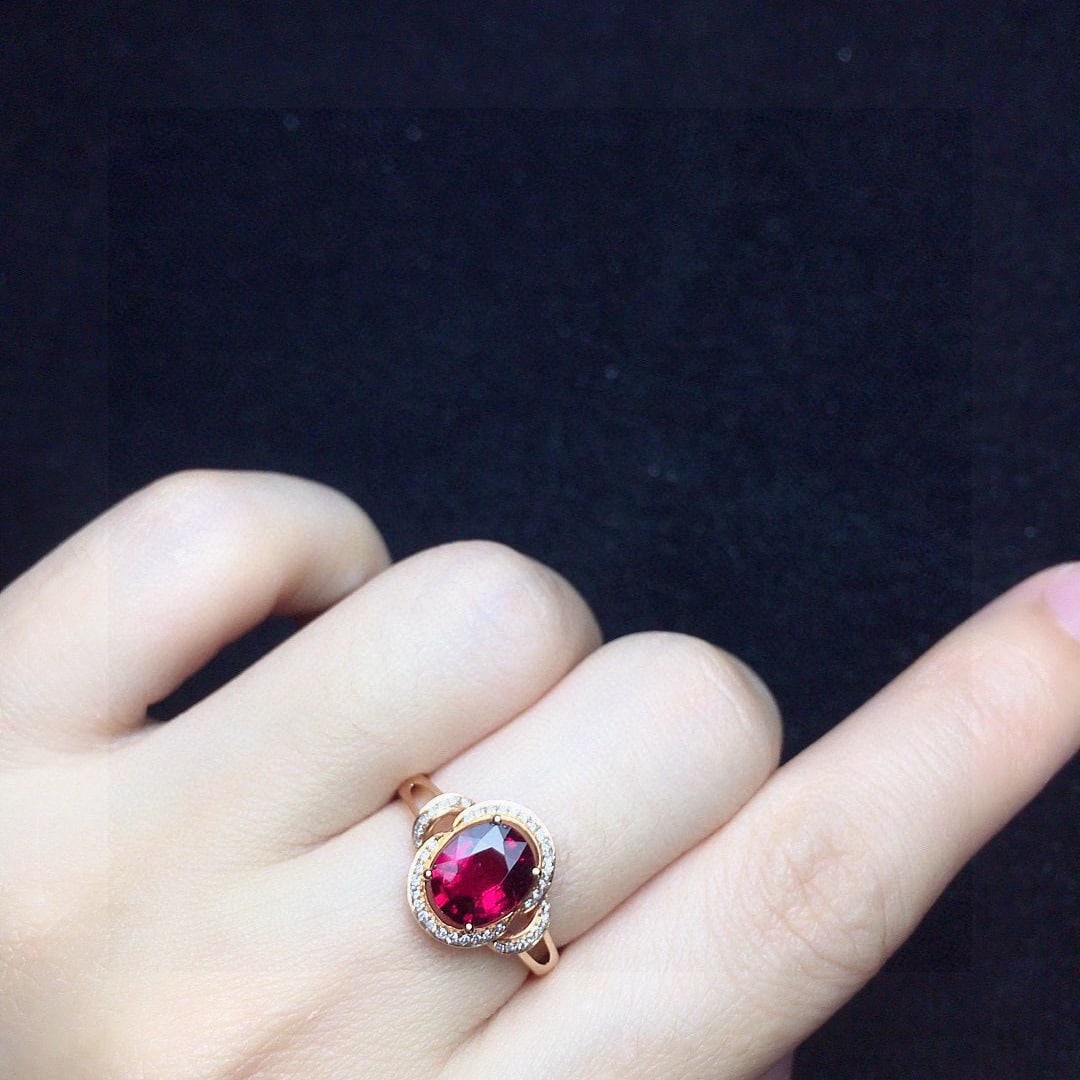 14k Gold 1.27 Ct Natural Tourmaline & Diamond Ring - 4