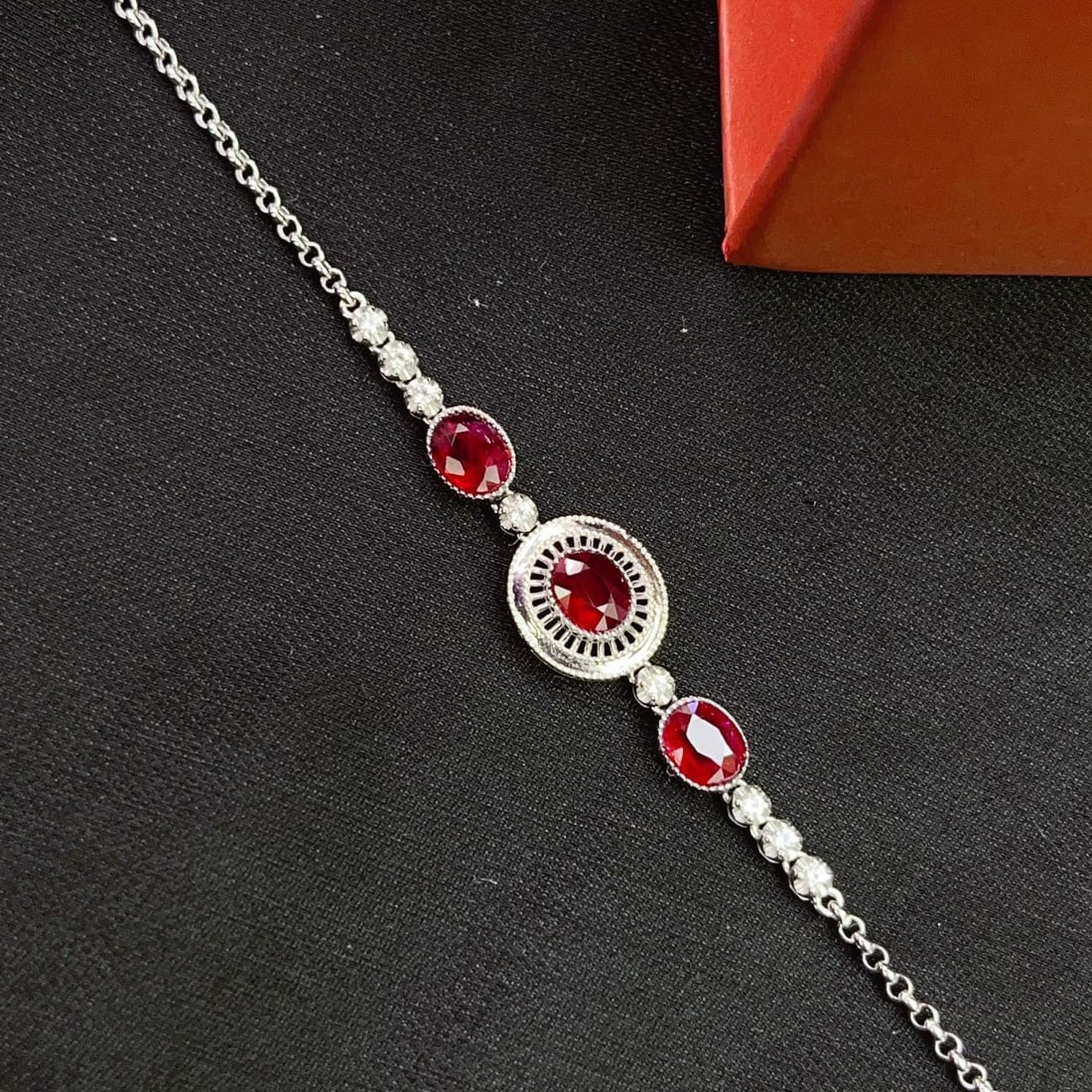 14k Gold 2.00 Ct Natural Ruby & Sapphire Bracelet - 2