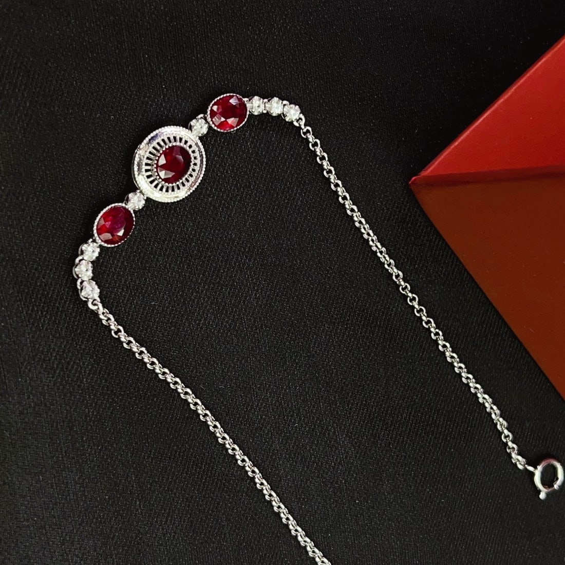 14k Gold 2.00 Ct Natural Ruby & Sapphire Bracelet - 4