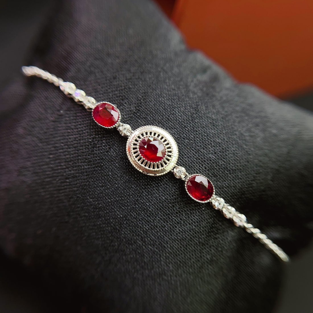 14k Gold 2.00 Ct Natural Ruby & Sapphire Bracelet - 5