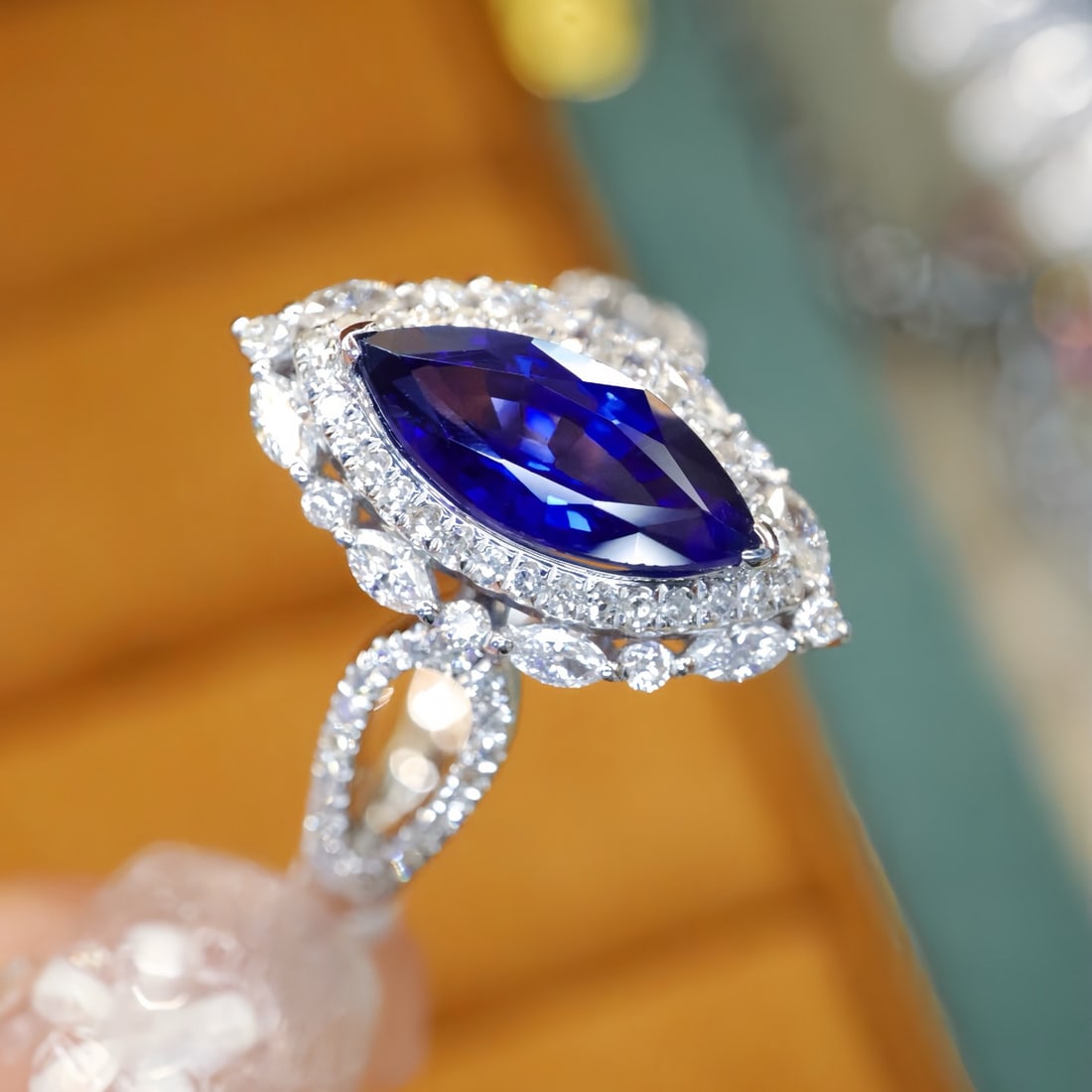 14k Gold 1.93 Ctw Natural Sapphire & Diamond Ring - 3