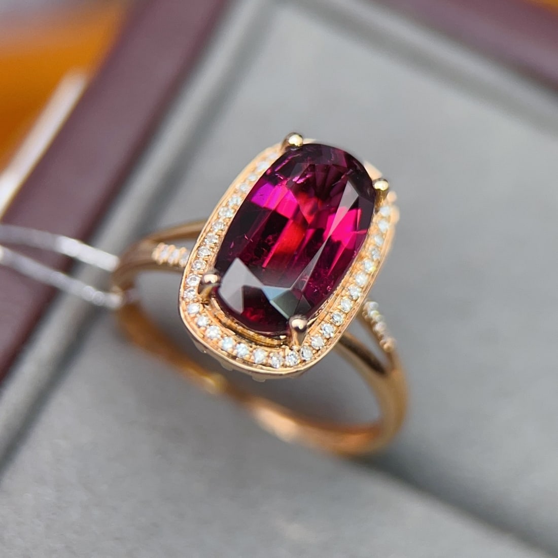 14k Gold 3.09 Ctw Natural Tourmaline & Diamond Ring - 4