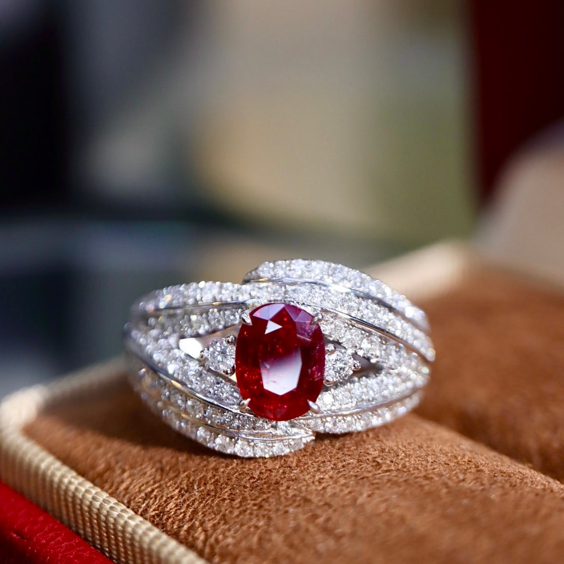 14k Gold 1.64 Ctw Natural Ruby & Diamond Ring - 5