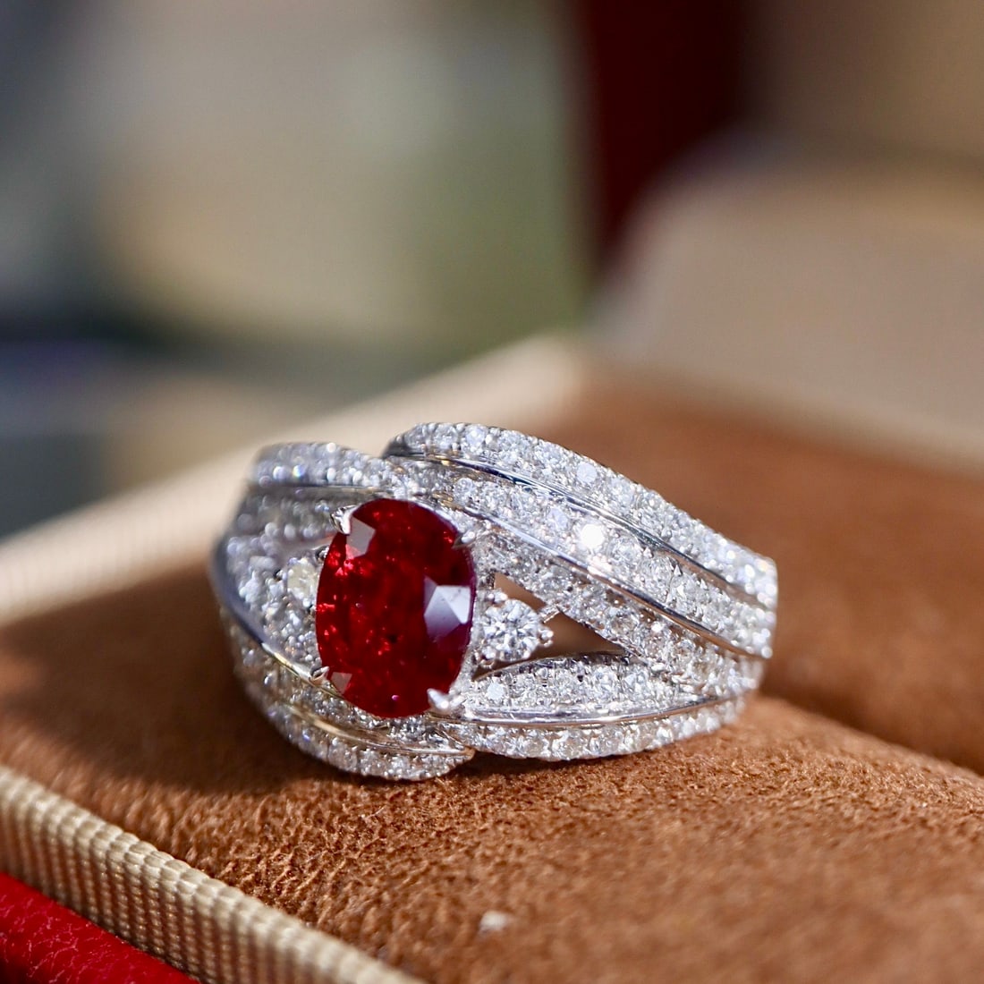 14k Gold 1.64 Ctw Natural Ruby & Diamond Ring - 7