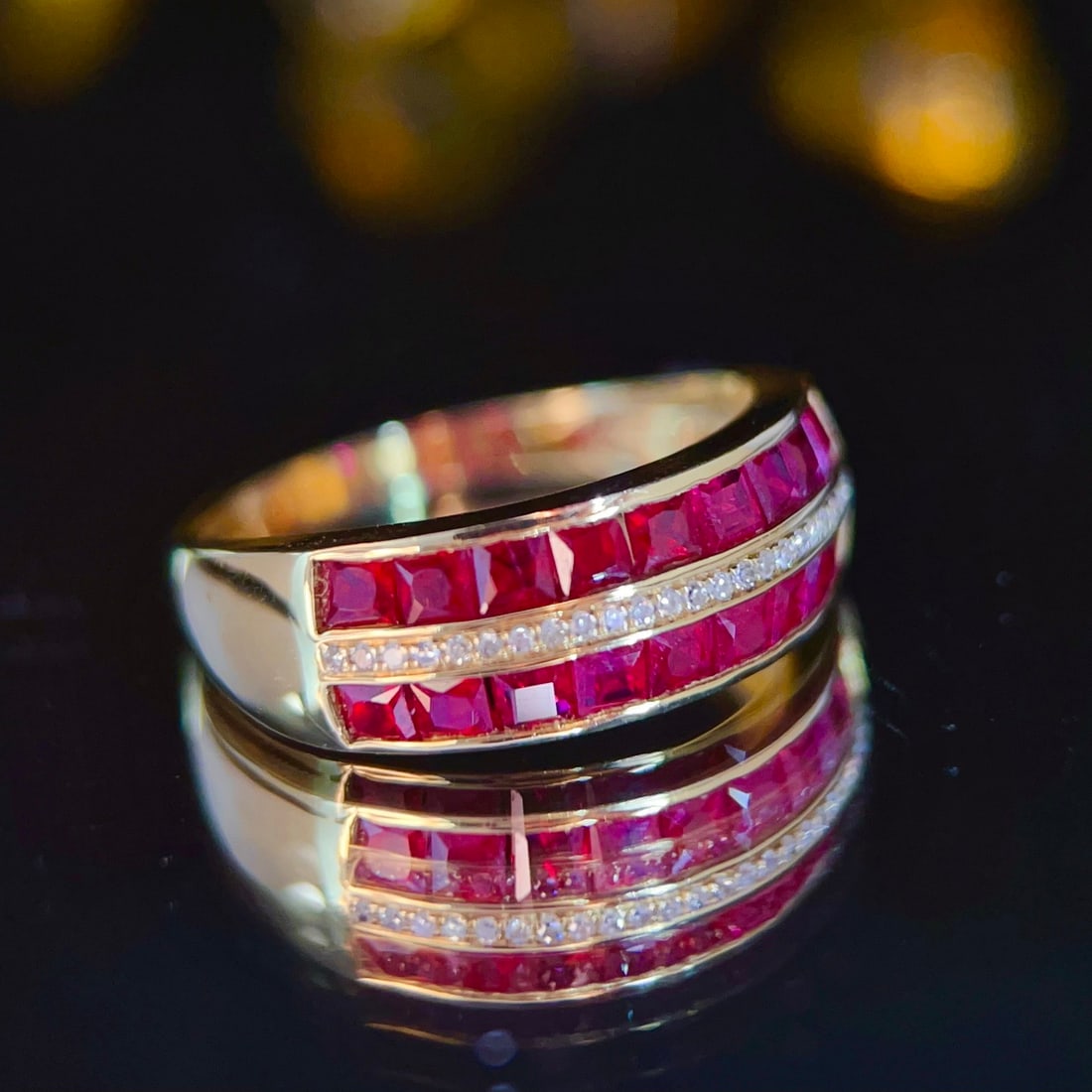 14k Gold 2 Ct Natural Ruby & Diamond Ring - 4