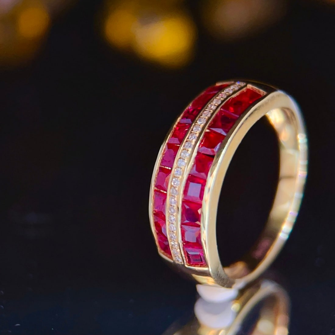 14k Gold 2 Ct Natural Ruby & Diamond Ring - 5