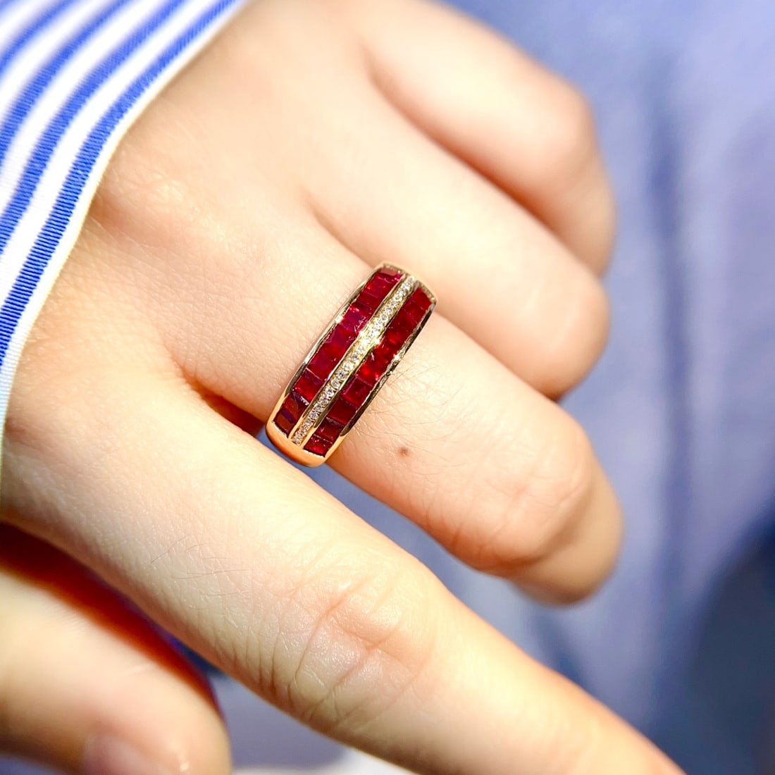 14k Gold 2 Ct Natural Ruby & Diamond Ring - 6