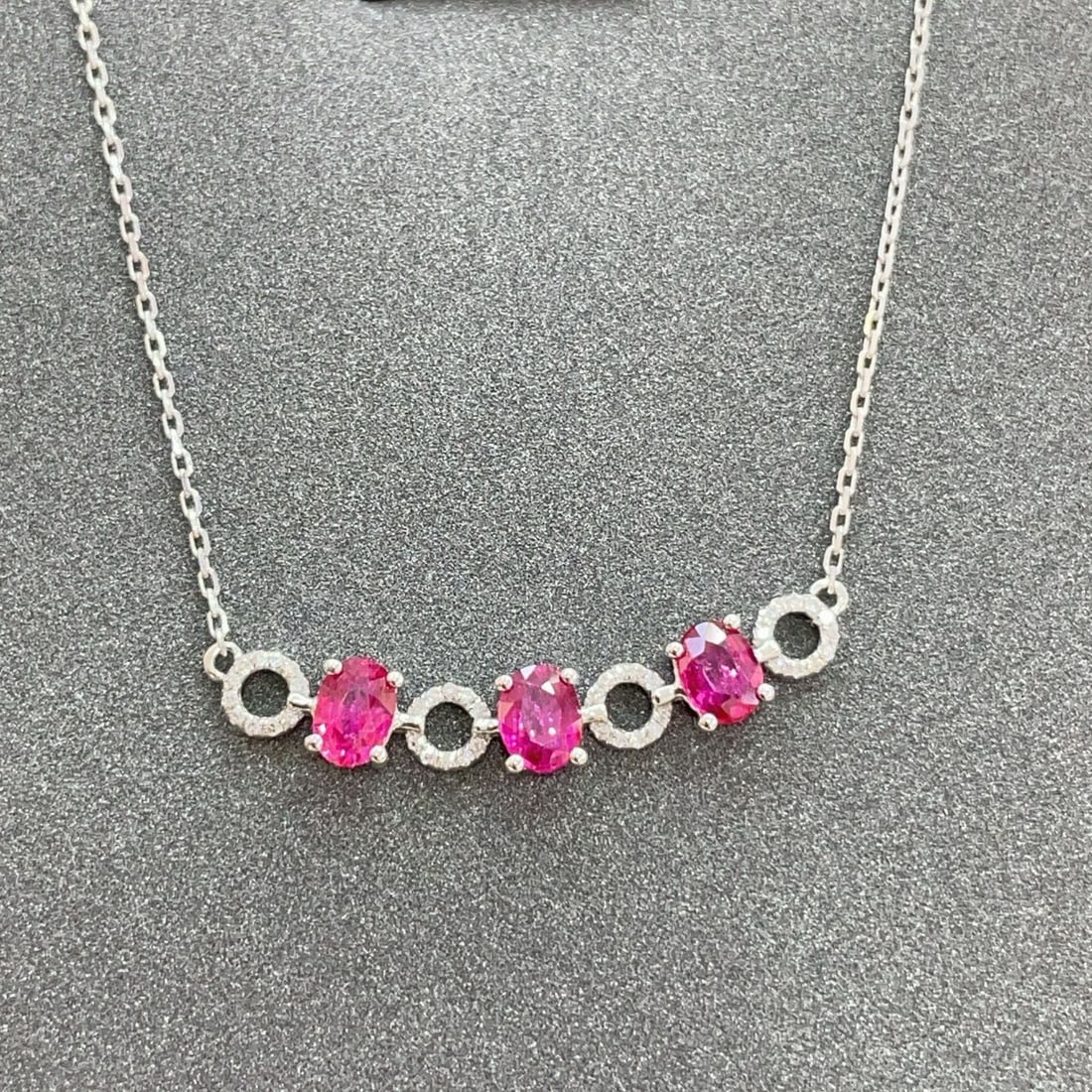 14k Gold 1.3 Ct Natural Ruby & Diamond Necklace (1 of 7)