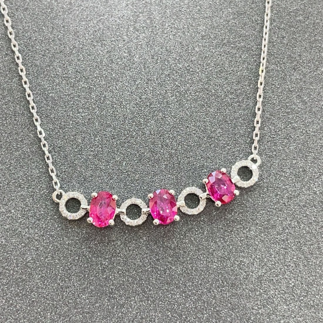 14k Gold 1.3 Ct Natural Ruby & Diamond Necklace - 2