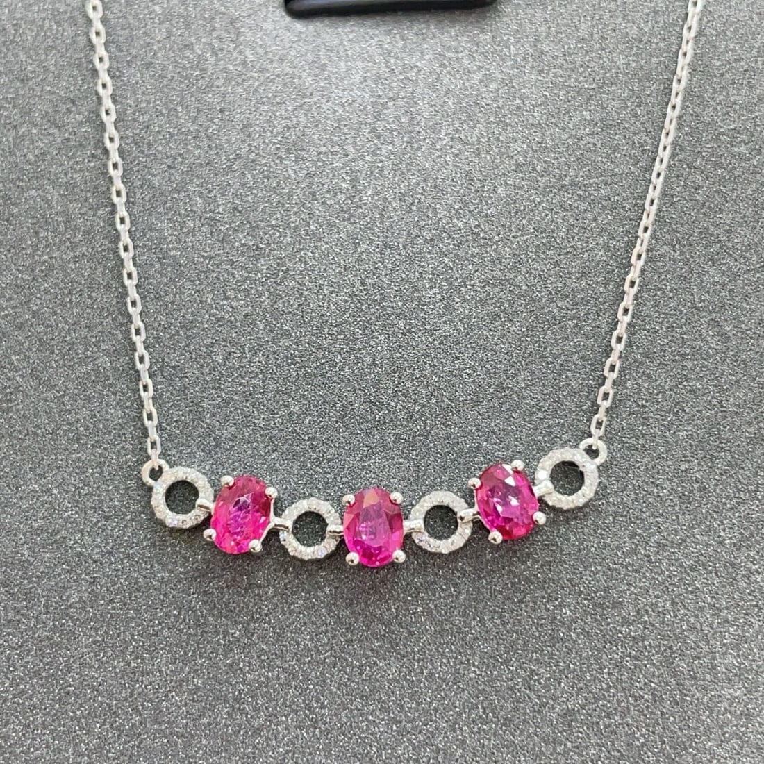 14k Gold 1.3 Ct Natural Ruby & Diamond Necklace - 3