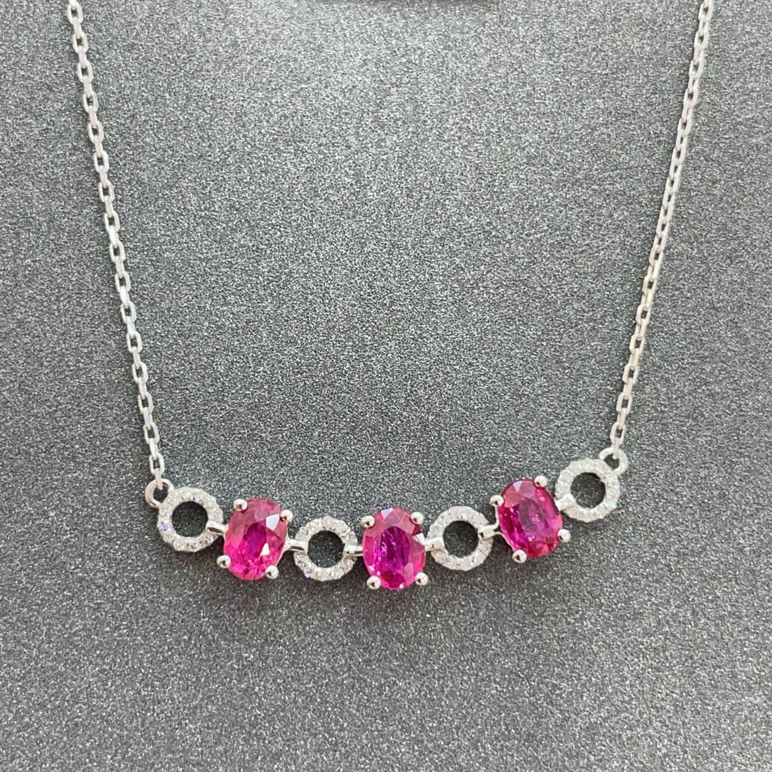 14k Gold 1.3 Ct Natural Ruby & Diamond Necklace - 5