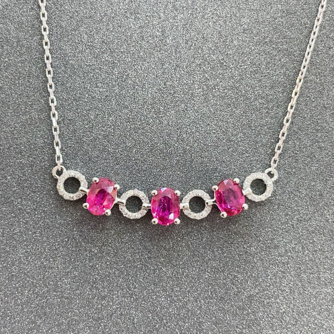 14k Gold 1.3 Ct Natural Ruby & Diamond Necklace - 6