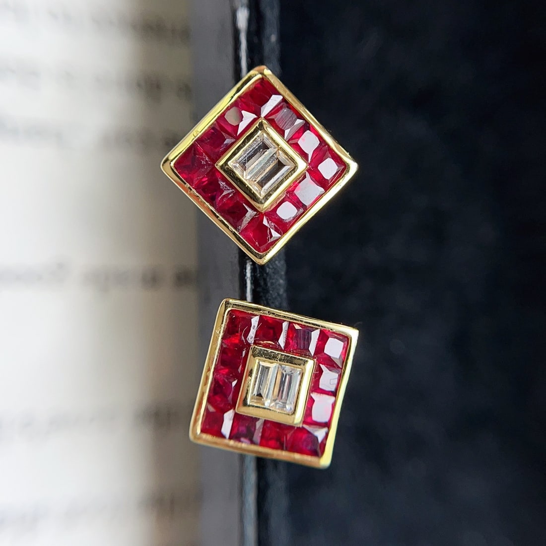 14k Gold 2.45 Ct Natural Ruby & Sapphire Earrings - 3