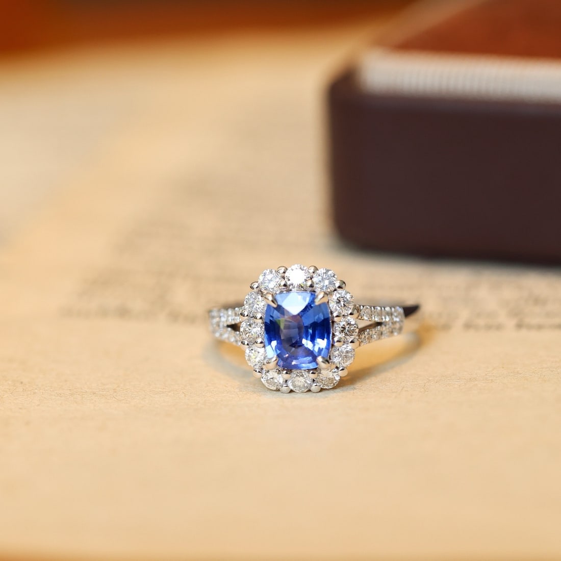 14k Gold 1.86 Ctw Natural Sapphire & Diamond Ring - 7