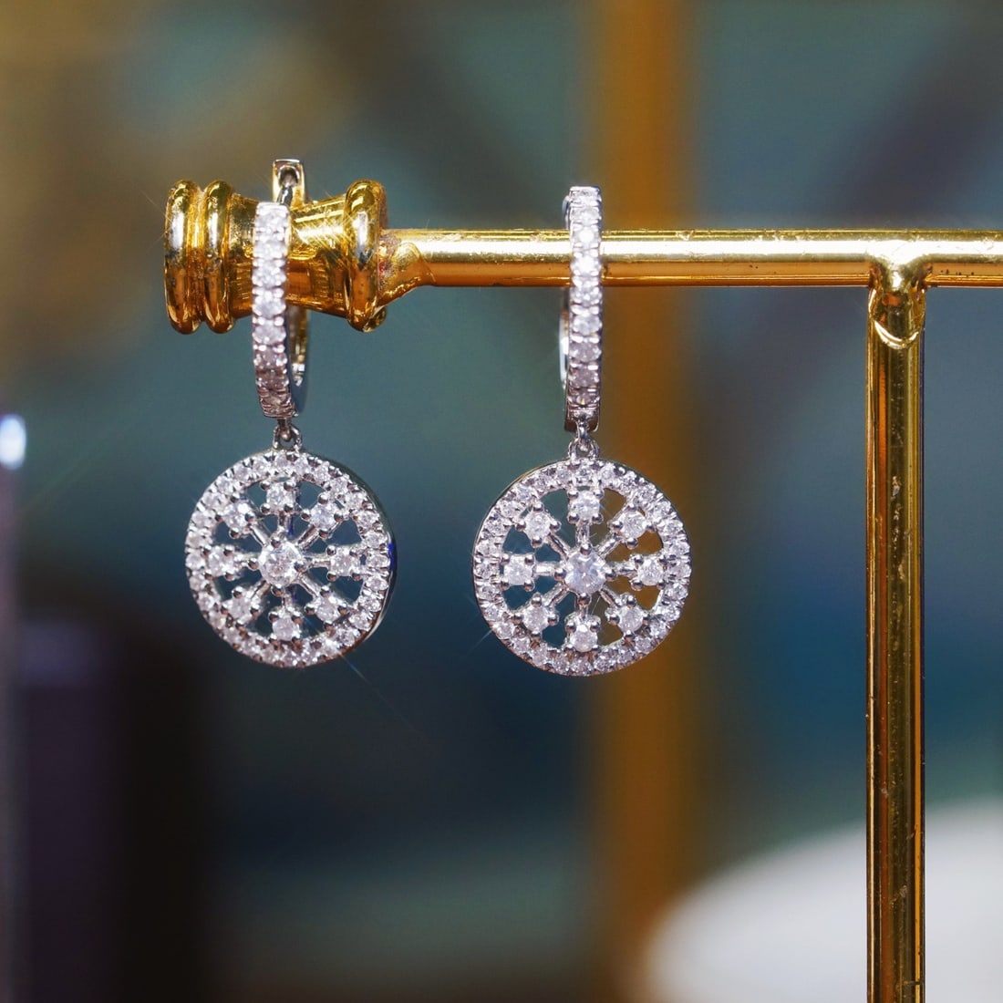 14k Gold 0.90 Ct Natural H Diamond Earrings (1 of 9)
