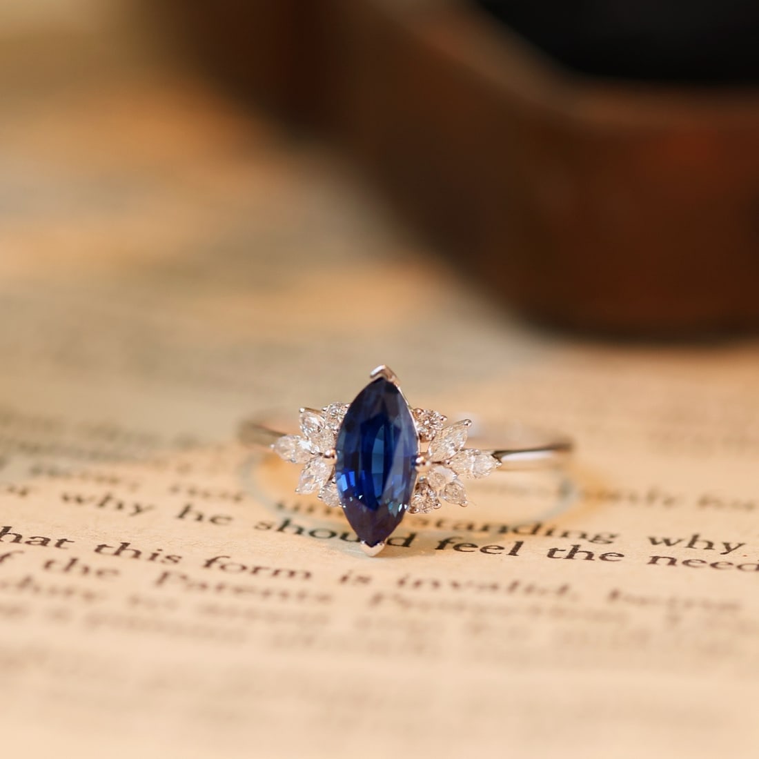 14k Gold 1.61 Ctw Natural Sapphire & Diamond Ring - 6