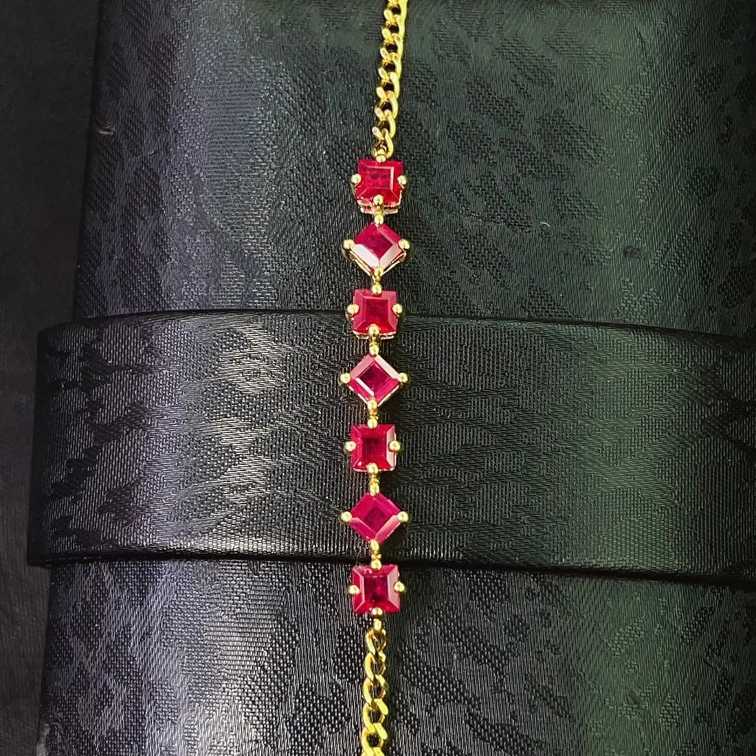 14k Gold 2.00 Ct Natural Ruby Bracelet - 3