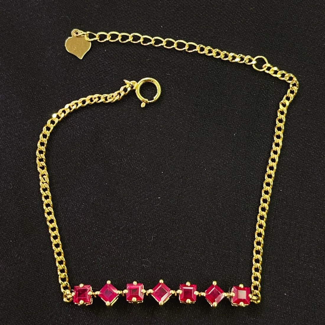 14k Gold 2.00 Ct Natural Ruby Bracelet - 4