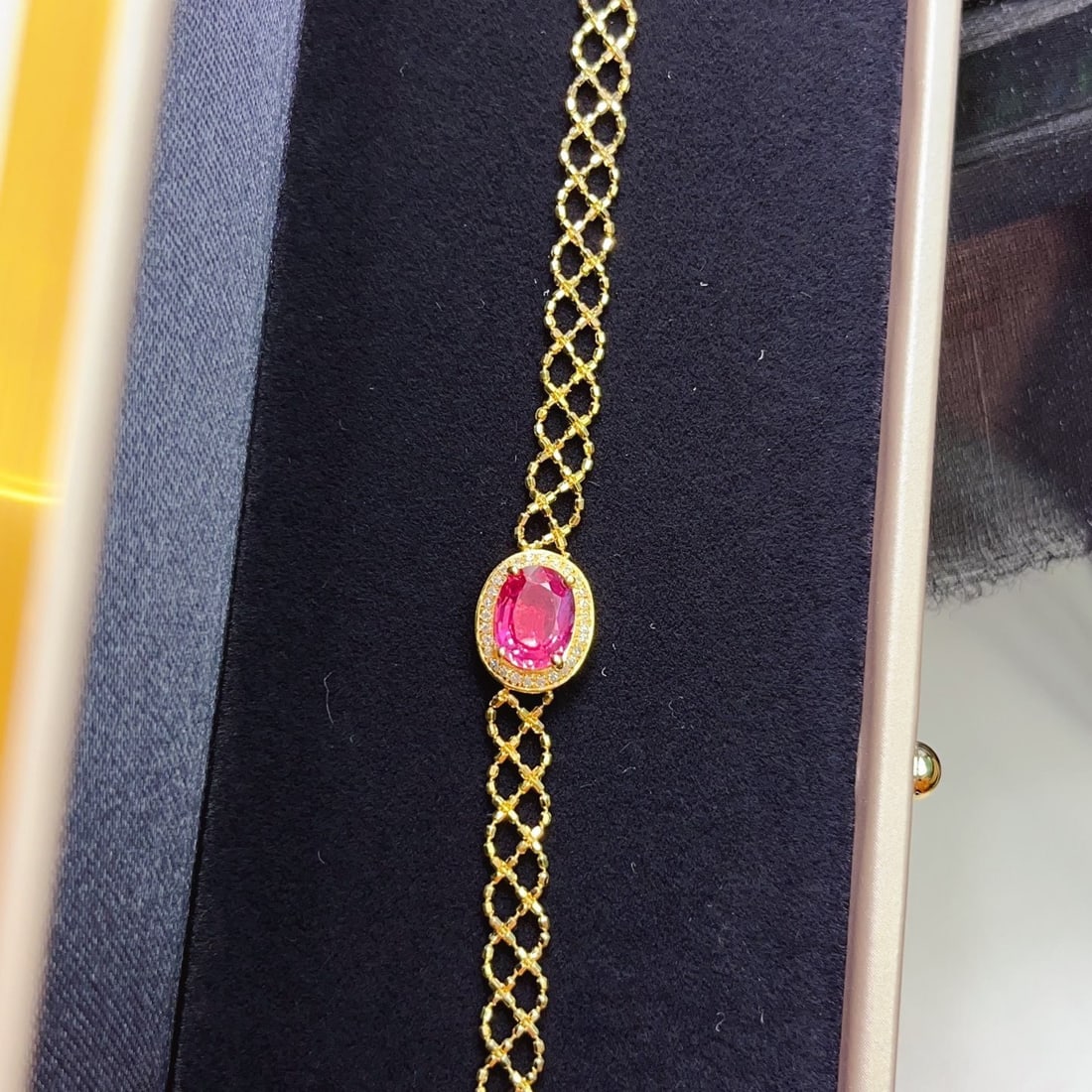 14k Gold 1.10 Ct Natural Ruby & Diamond Bracelet - 3