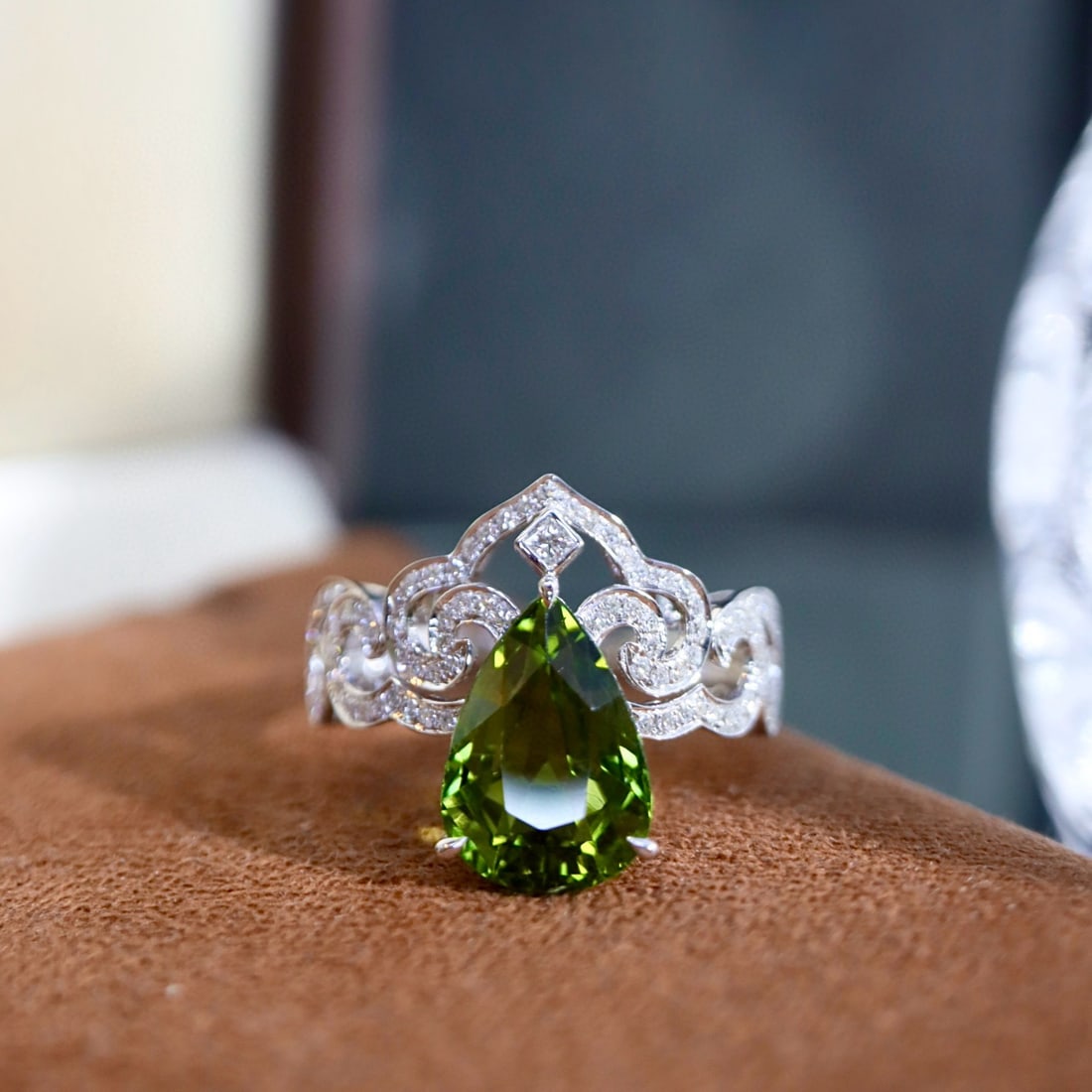 14k Gold 3.99 Ctw Natural Tourmaline & Diamond Pendant( Without Chain ) - 2