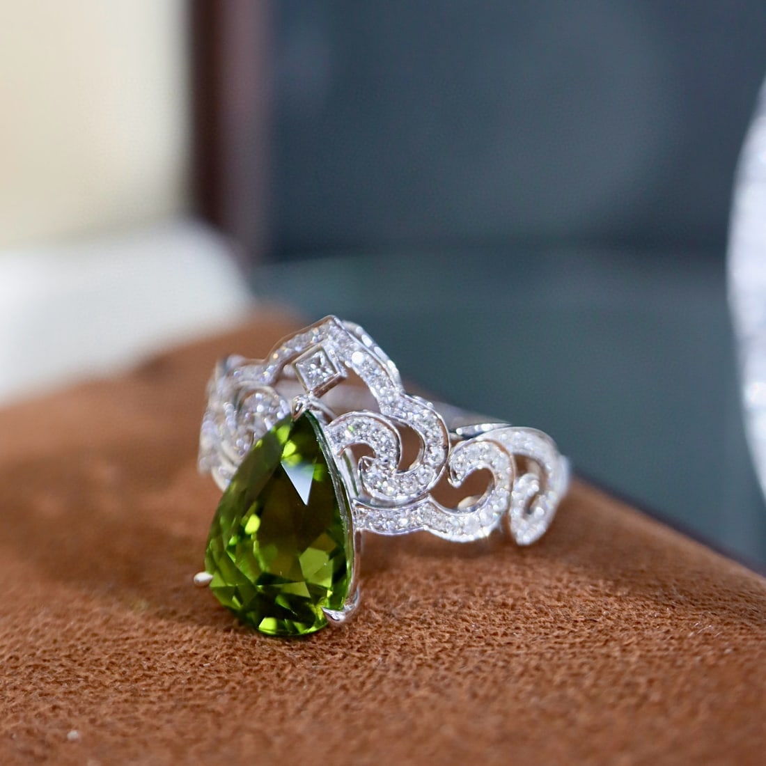 14k Gold 3.99 Ctw Natural Tourmaline & Diamond Pendant( Without Chain ) - 4