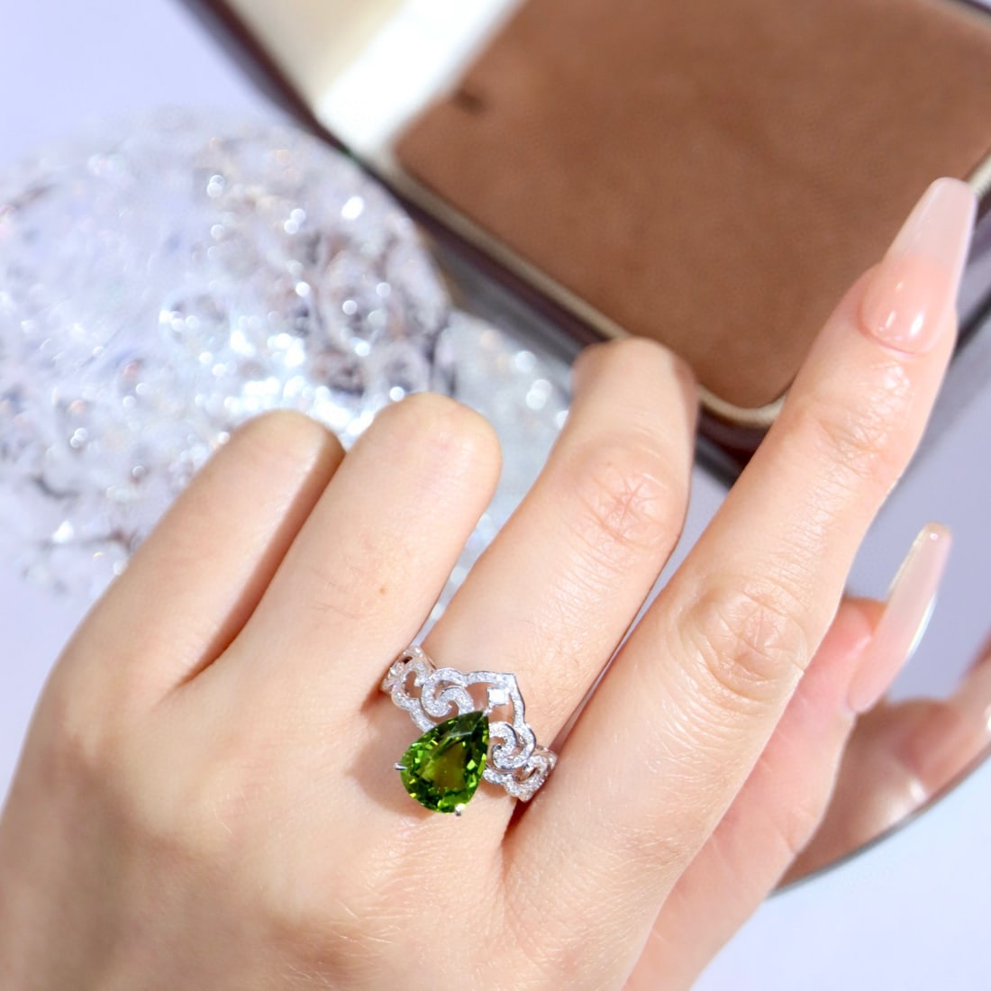 14k Gold 3.99 Ctw Natural Tourmaline & Diamond Pendant( Without Chain ) - 5