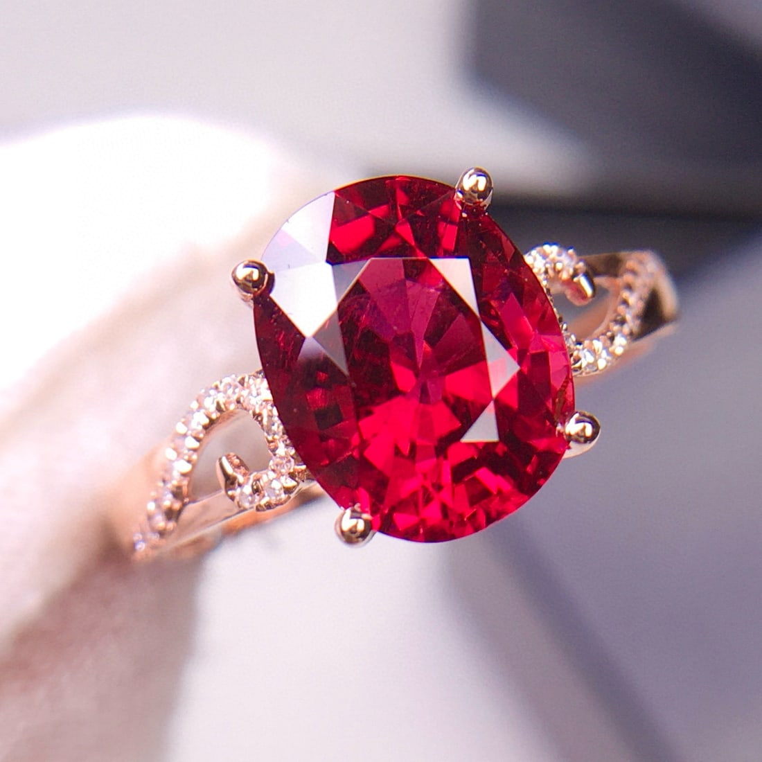 14k Gold 3.35 Ct Natural Tourmaline & Diamond Ring - 8