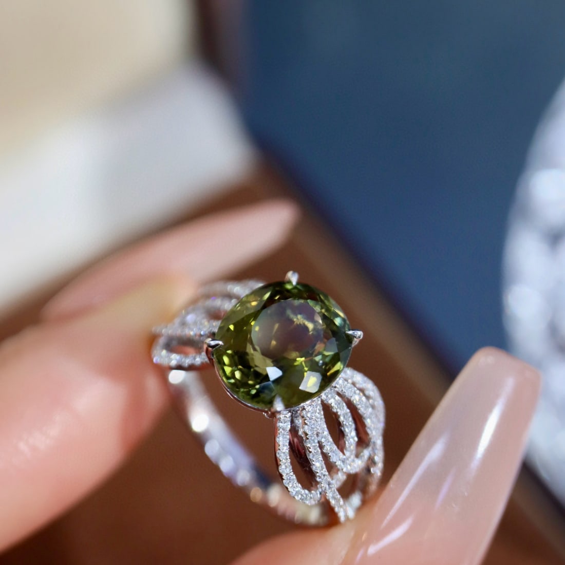 14k Gold 3.36 Ctw Natural Tourmaline & Diamond Ring - 2