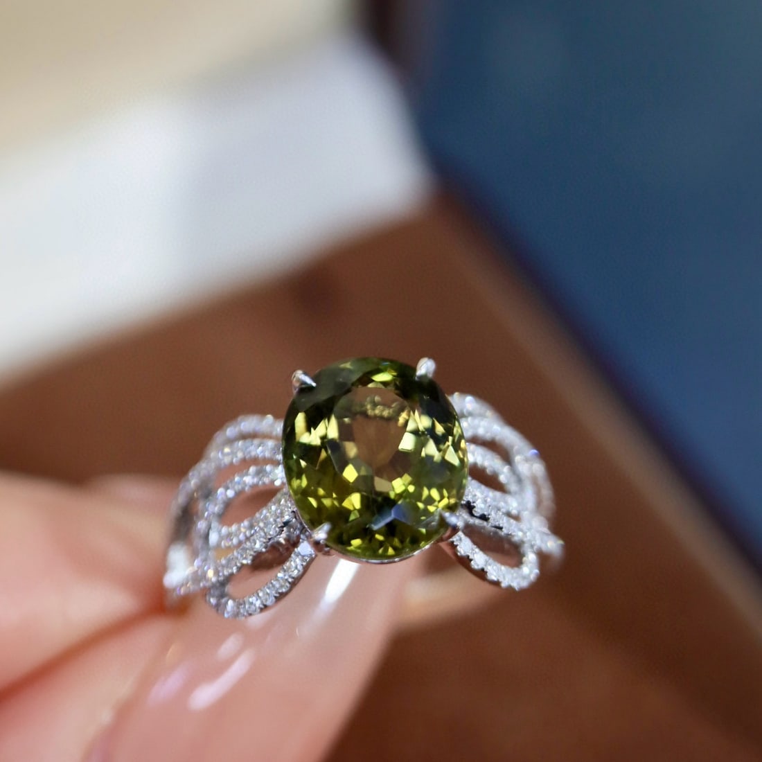 14k Gold 3.36 Ctw Natural Tourmaline & Diamond Ring - 4