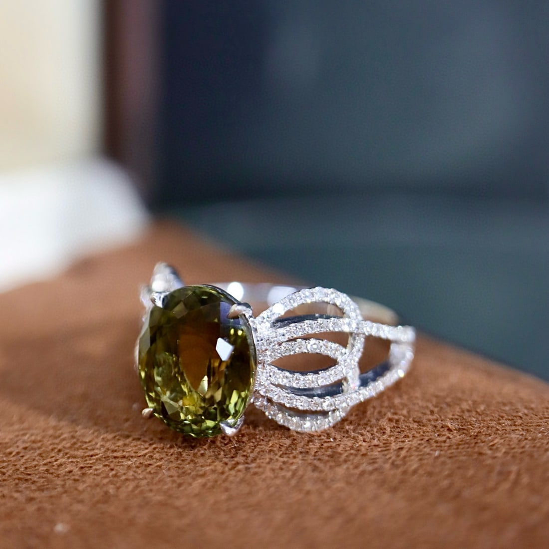 14k Gold 3.36 Ctw Natural Tourmaline & Diamond Ring - 7