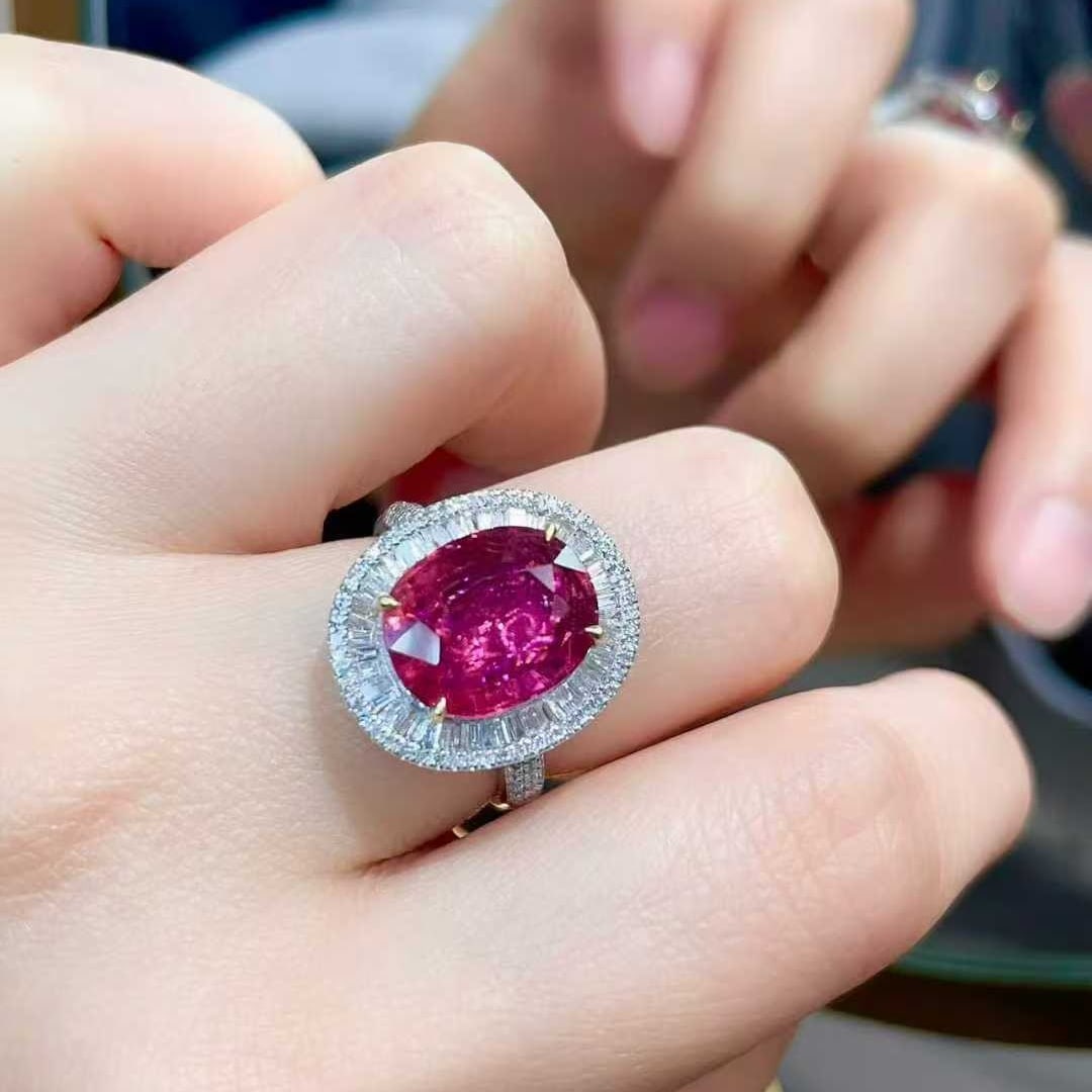 14k Gold 5.37 Ctw Natural Tourmaline & Diamond Ring - 5