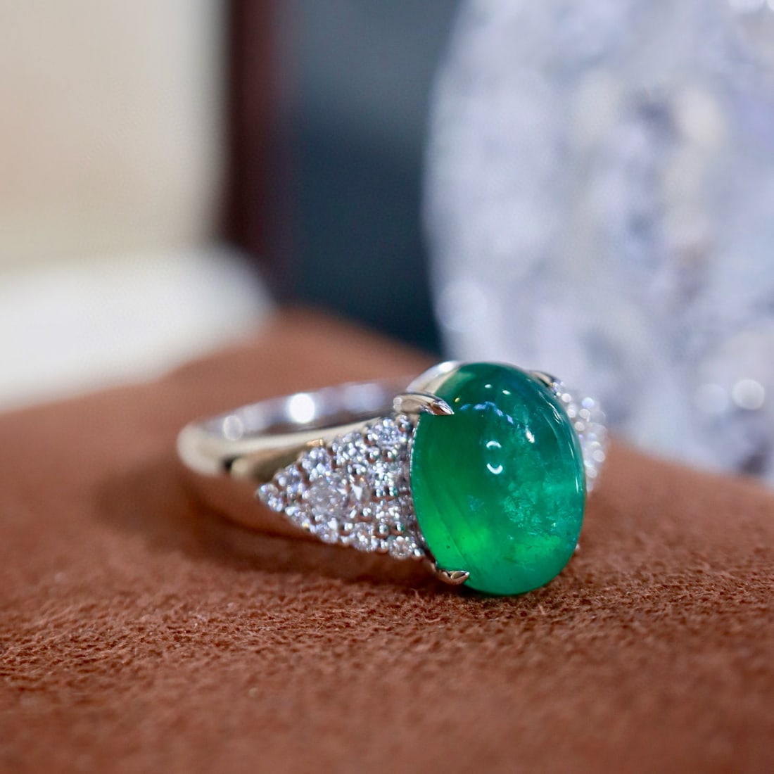 14k Gold 3.71 Ctw Natural Emerald & Diamond Ring - 6