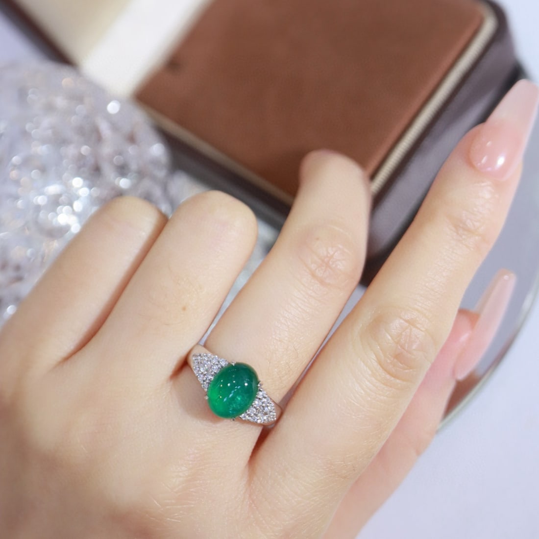 14k Gold 3.71 Ctw Natural Emerald & Diamond Ring - 8