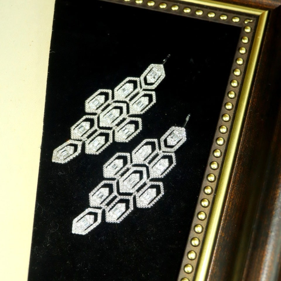 14k Gold 0.80 Ct Natural H Diamond Earrings - 4