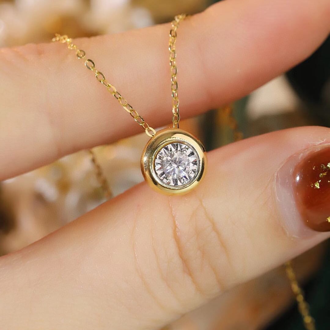 14k Gold 0.2 Ct Natural H Diamond Necklace - 6