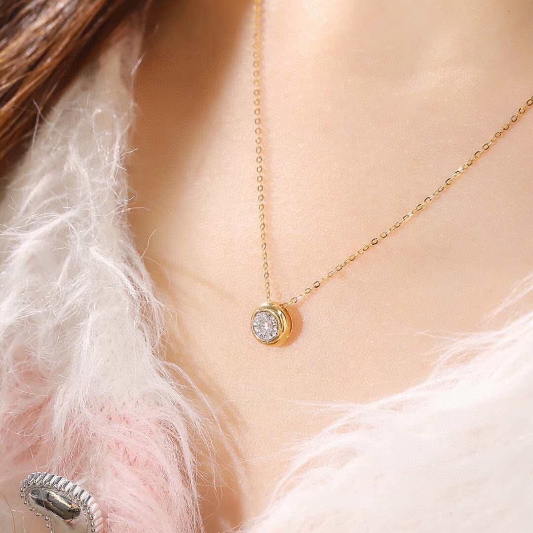 14k Gold 0.2 Ct Natural H Diamond Necklace - 8