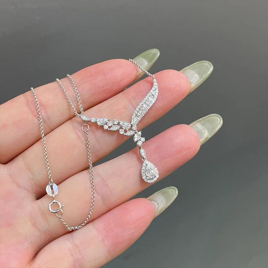 14k Gold 0.6 Ct Natural H Diamond Necklace - 6