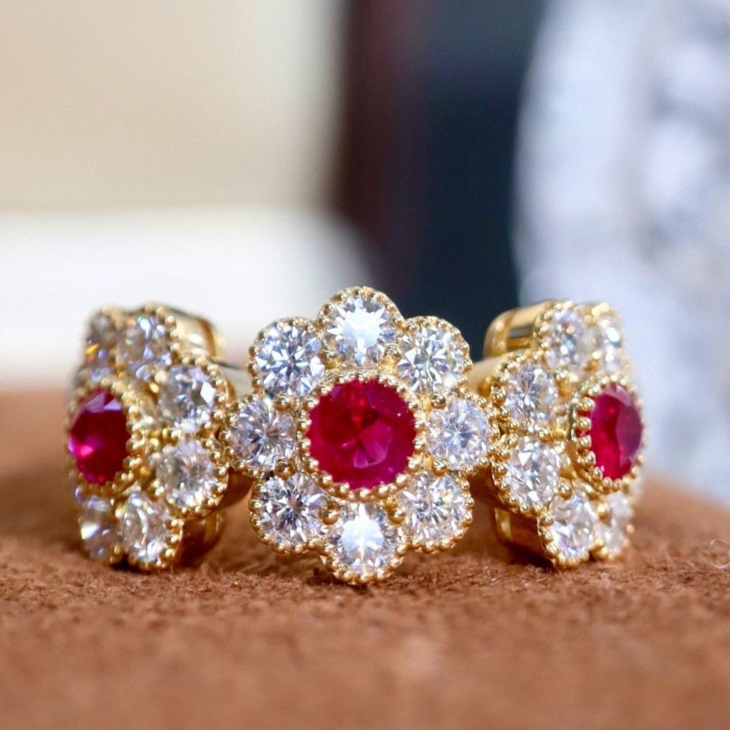 14k Gold 1.75 Ctw Natural Ruby & Diamond Ring (1 of 9)