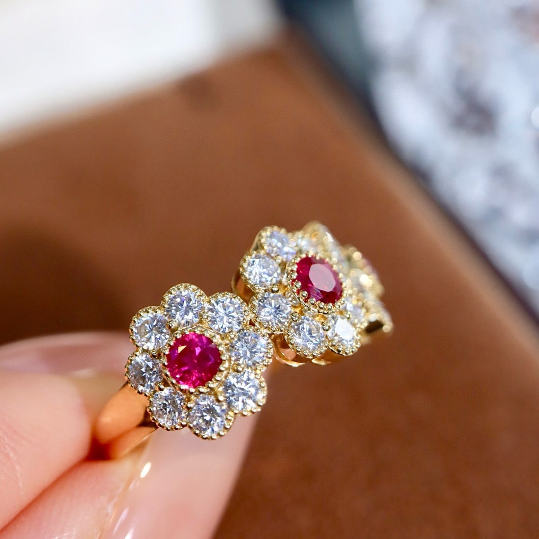 14k Gold 1.75 Ctw Natural Ruby & Diamond Ring - 7