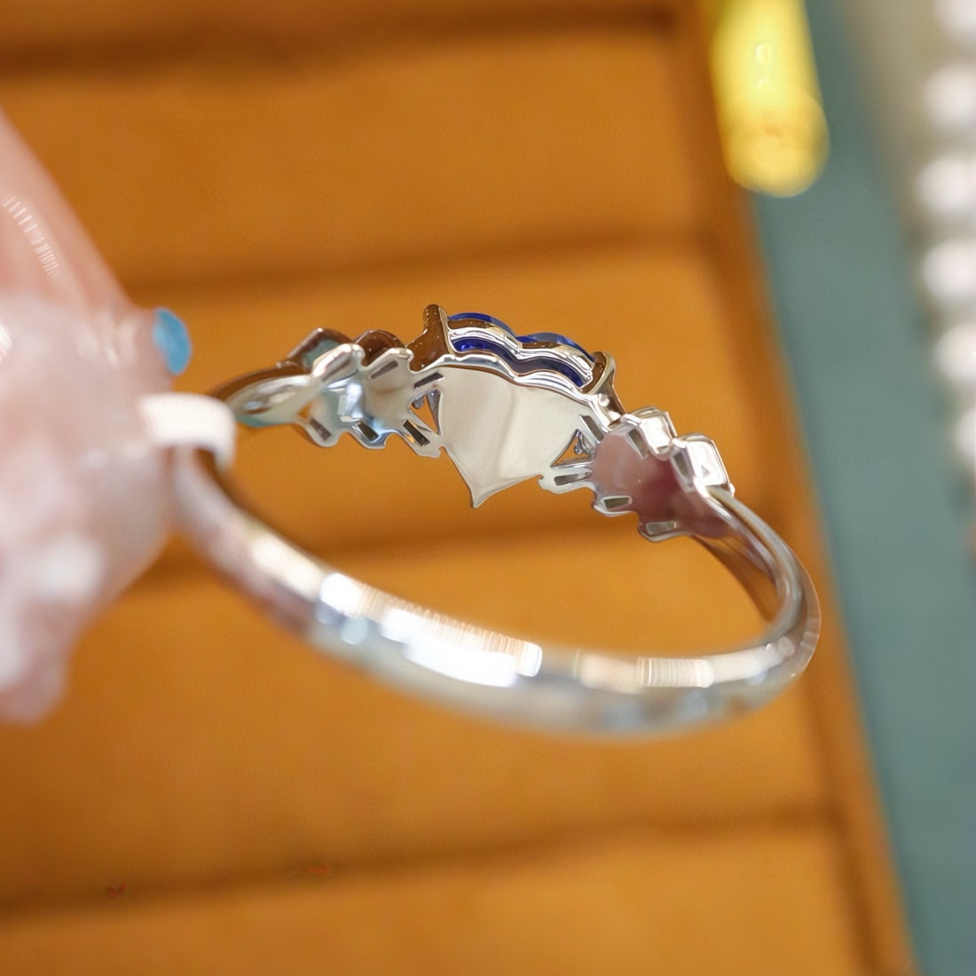 14k Gold 1.22 Ctw Natural Sapphire & Diamond Ring - 4