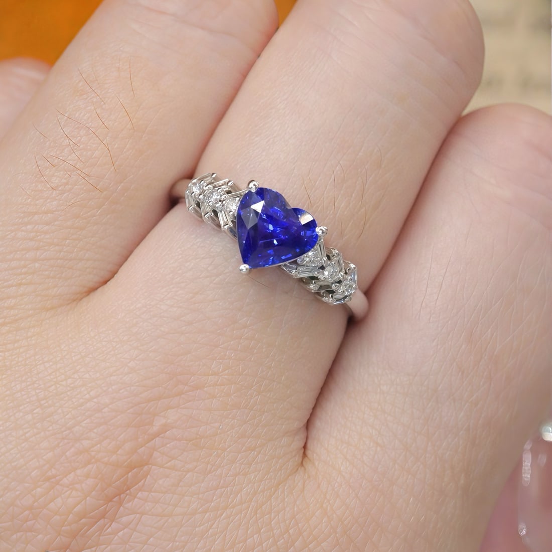 14k Gold 1.22 Ctw Natural Sapphire & Diamond Ring - 5