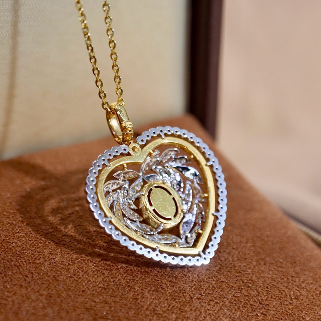 14k Gold 1.16 Ctw Natural Ruby & Diamond Pendant( Without Chain ) - 4