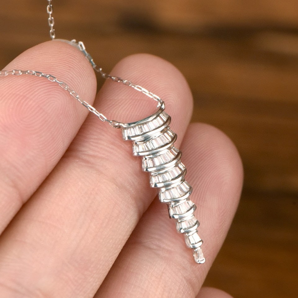 14k Gold 0.40 Ct Natural H Diamond Necklace - 3