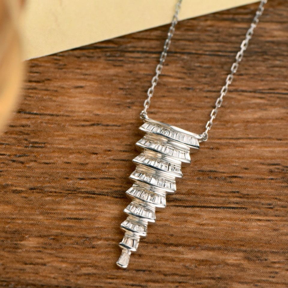 14k Gold 0.40 Ct Natural H Diamond Necklace - 4