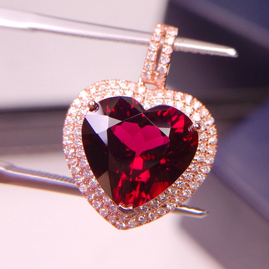 14k Gold 4.1 Ct Natural Tourmaline & Diamond Pendant( Without Chain ) - 5