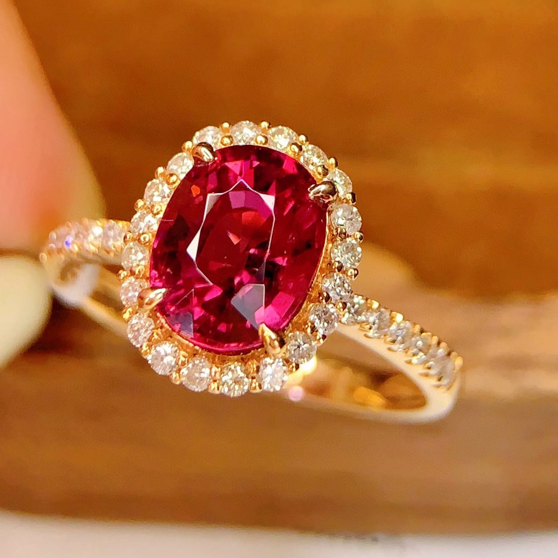 14k Gold 2.3 Ct Natural Tourmaline & Diamond Ring - 2