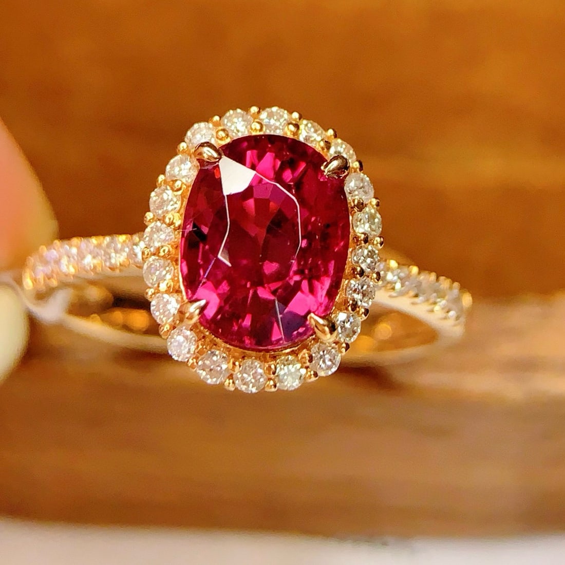 14k Gold 2.3 Ct Natural Tourmaline & Diamond Ring - 3