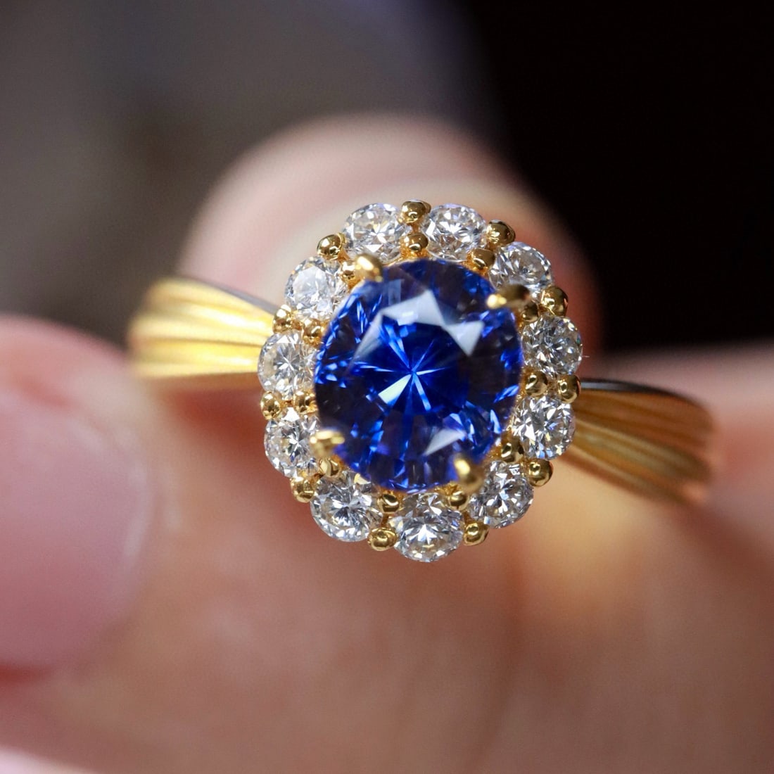 14k Gold 1.47 Ctw Natural Sapphire & Diamond Ring (1 of 6)