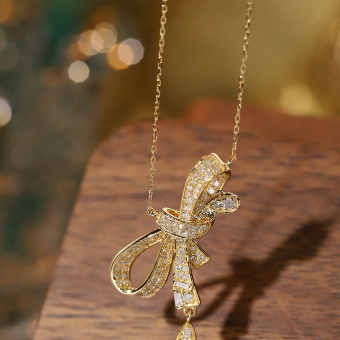 14k Gold 0.3 Ct Natural H Diamond Necklace - 2